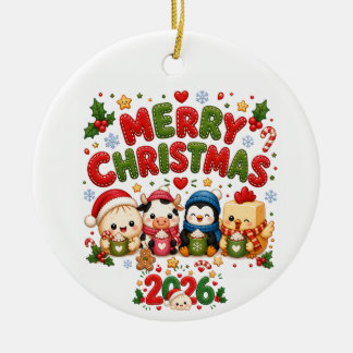Merry Christmas 2026 Ceramic Ornament