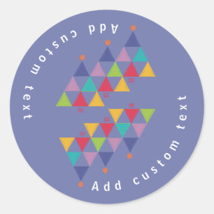 Merry christmas 2026 - colourful modern blue trees classic round sticker