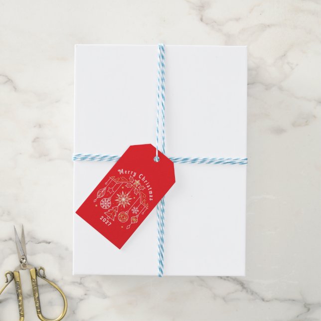 Merry Christmas 2027 design Gift Tags (With Twine)