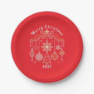 Merry Christmas 2027 design Paper Plate