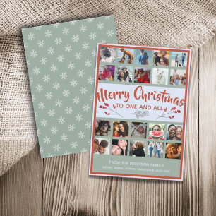 Merry Christmas 20 photo collage Foliage Holiday Card