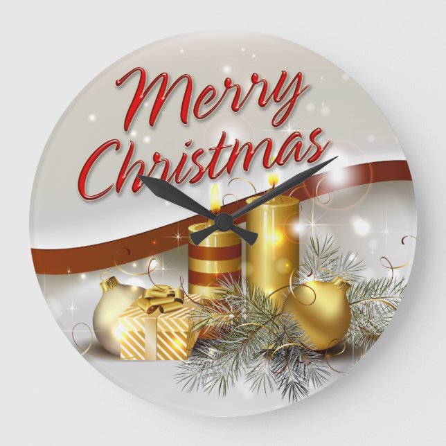 Merry Christmas 26 Wall Clock Options (Front)