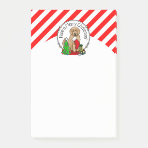 Merry Christmas 2 Goldendoodle (golden red) Cute Post-it Notes