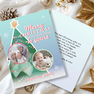 Merry Christmas! 2 Photo, Christmas Tree Holiday Card