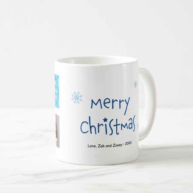 Merry Christmas 2 Photo Custom Mug (Front Right)