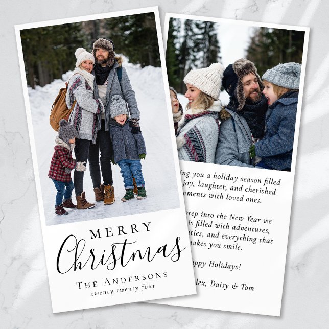 Merry Christmas 2 Photo Holiday Card (Creator Uploaded)