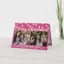 Merry Christmas 2 Photo Pink Sparkle