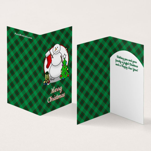 Merry Christmas 2 Tree Stocking Snowman (Inside and Outside)