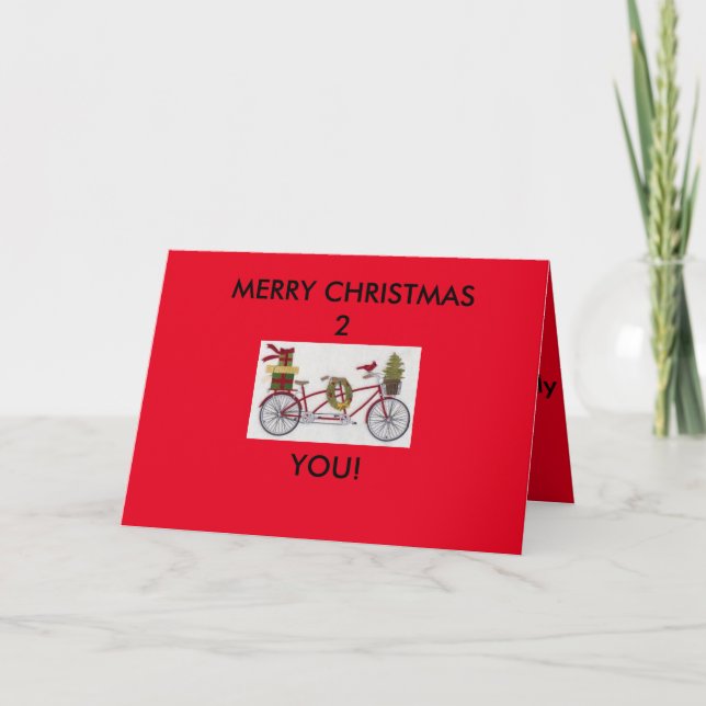 Merry Christmas 2 you bicycle christmas card (Front)