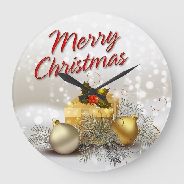 Merry Christmas 36 Wall Clock Options (Front)