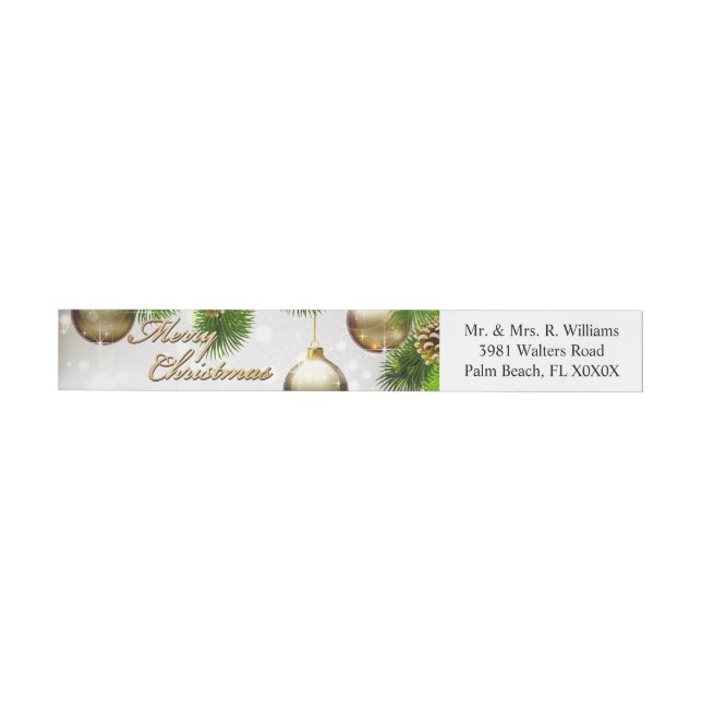 Merry Christmas 39 Options Wraparound Address Label (Individual)