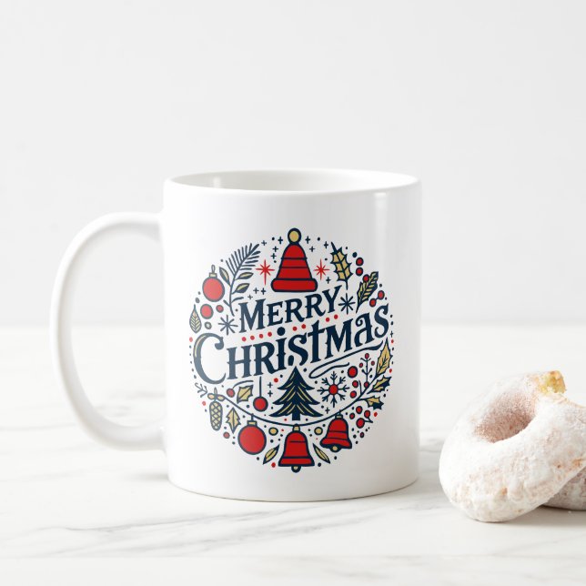 Merry Christmas 3 Coffee Mug (With Donut)