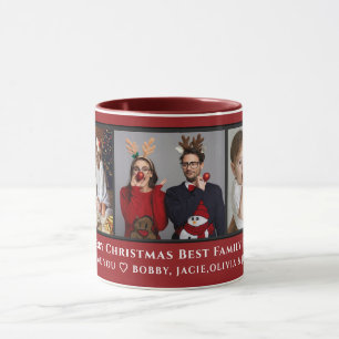 Merry Christmas 3 Family Photo Collage Christmas Mug