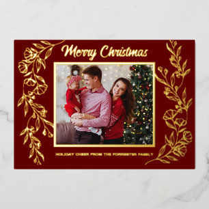 Merry Christmas  3 family Photo leaf art 