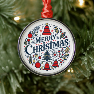 Merry Christmas 3 Metal Tree Decoration