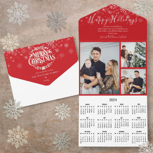 Merry Christmas 3 Photo 2024 Calendar Card