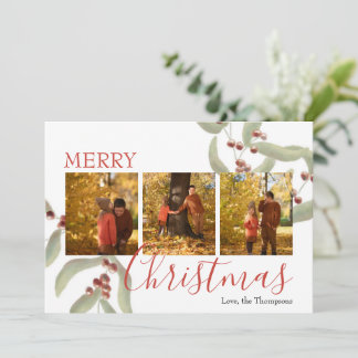 Merry Christmas 3 Photo Christmas Card