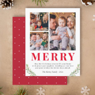 Merry Christmas 3 Photo Collage Card