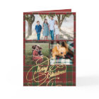Merry Christmas 3 photo collage plaid folded