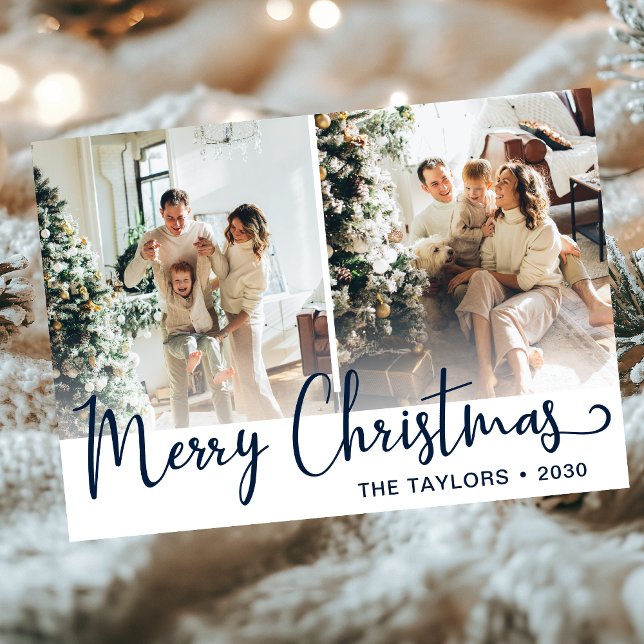 Merry Christmas 3 Photo Holiday Card (Creator Uploaded)