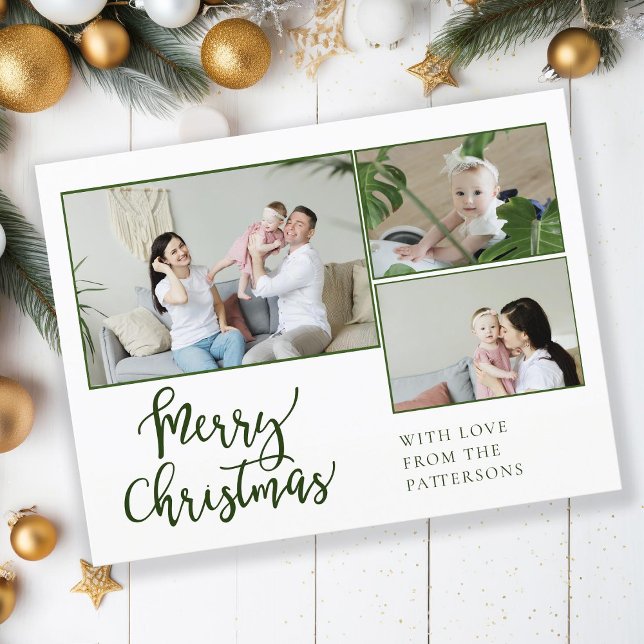 Merry Christmas! 3- Photo  Holiday Postcard (Creator Uploaded)