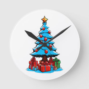 Merry Christmas 3D Round Clock