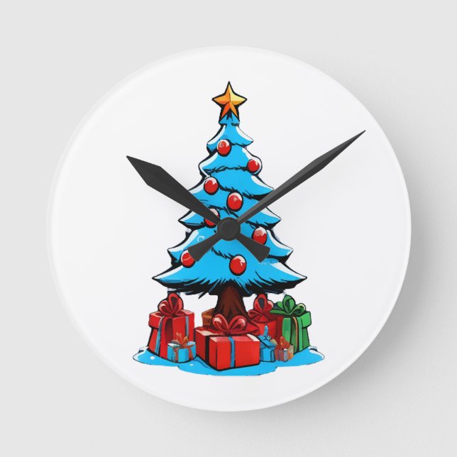 Merry Christmas 3D Round Clock (Front)