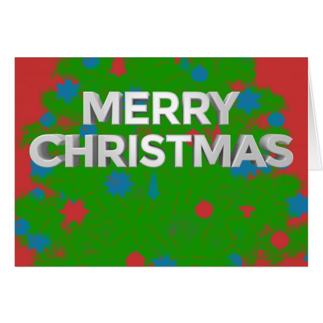 Merry Christmas 3D Text with Custom Inside Wording (Front Horizontal)