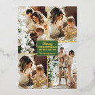 Merry Christmas 4 Photo Collage Gold