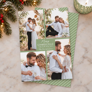Merry Christmas 4 Photo Collage Holiday Card