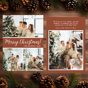Merry Christmas 4 Photo Flat Holiday Card