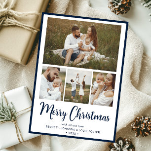 Merry Christmas 4 Photo Holiday Card