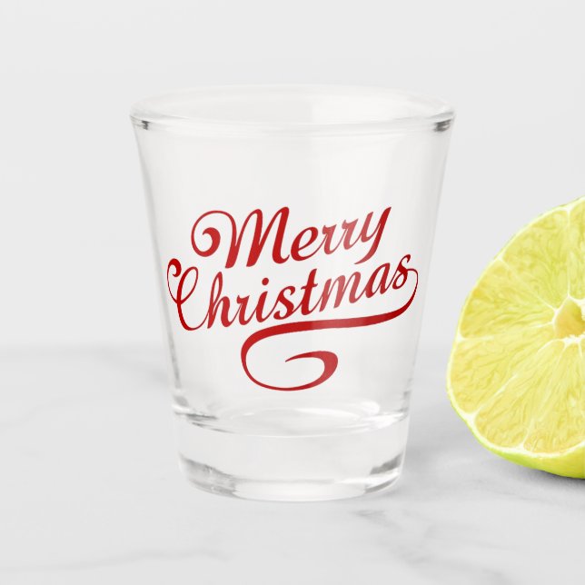 Merry Christmas 5 Shot Glass (Front)