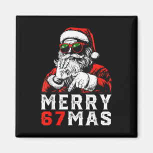 Merry Christmas 6 7 Meme Funny Santa 67 Hand Xmas Magnet