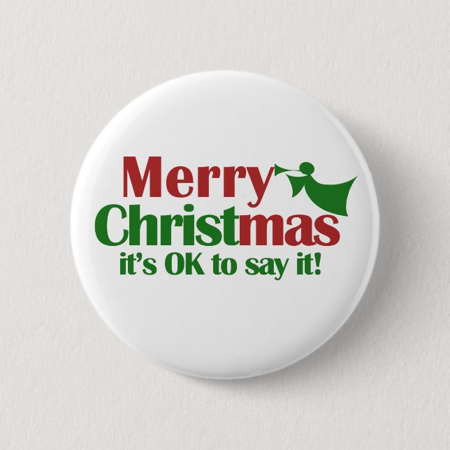 Merry CHRISTmas 6 Cm Round Badge (Front)