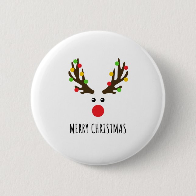 MERRY CHRISTMAS 6 CM ROUND BADGE (Front)