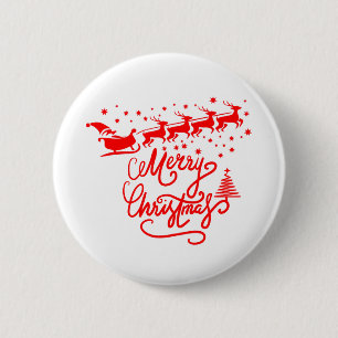 MERRY CHRISTMAS 6 CM ROUND BADGE