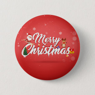 Merry christmas 6 cm round badge