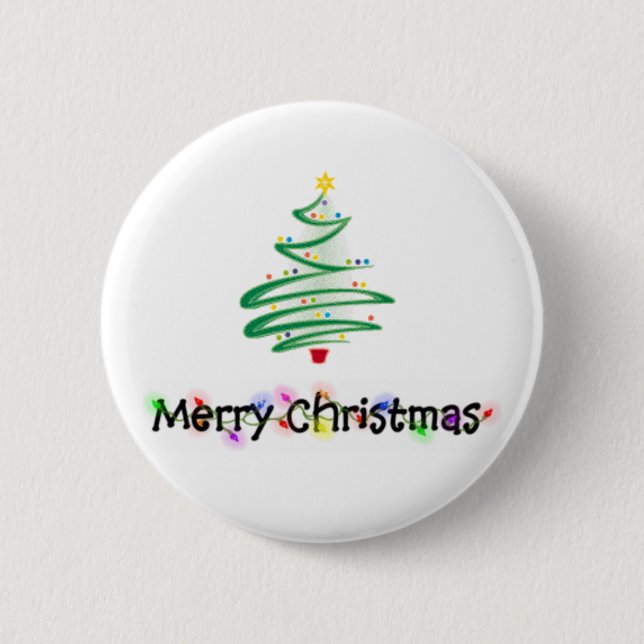 Merry Christmas 6 Cm Round Badge (Front)