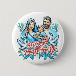 Merry Christmas 6 Cm Round Badge