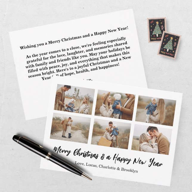 Merry Christmas 6 Photo Collage  Invitation (Creator Uploaded)