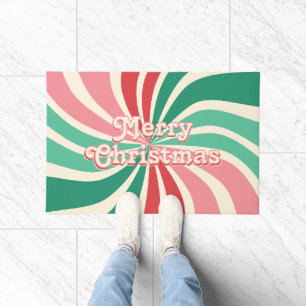 Merry Christmas 70s Sunburst Doormat