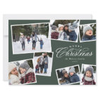 Merry Christmas 7 photo collage hunter green