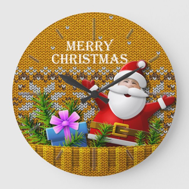 Merry Christmas 98 Image Options Wall Clocks (Front)