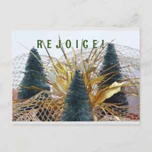 MERRY CHRISTMAS A CHILD IS BORN TREES HOLIDAY POSTCARD