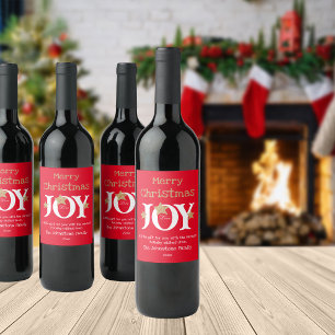 Merry Christmas A Little Gift For You Cute Red Wine Label