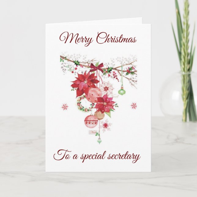 MERRY CHRISTMAS *A SPECIAL SECRETARY* HOLIDAY CARD (Front)