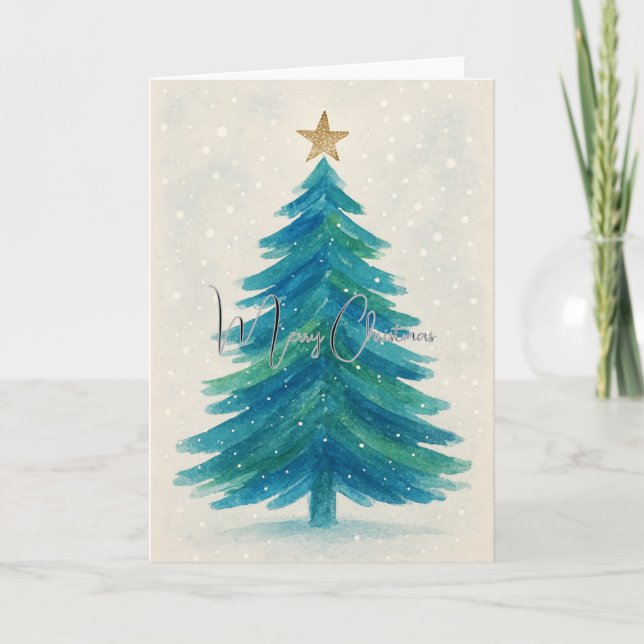 Merry Christmas Abstract Christmas Tree Card (Front)