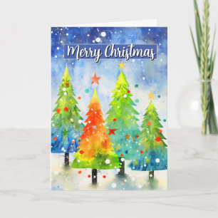 Merry Christmas Abstract Trees Card