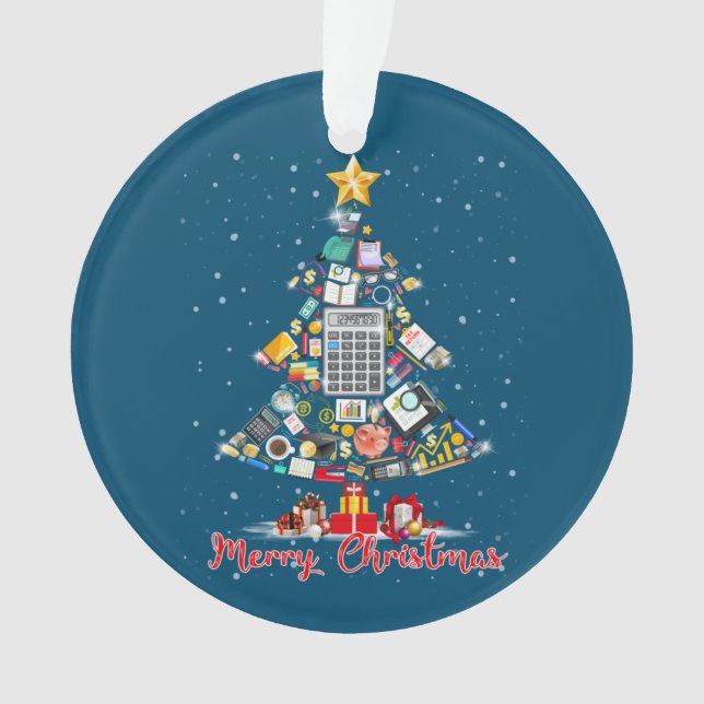 Merry Christmas Accountant Santa Xmas Tree CPA Acc Ornament (Front)